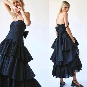NWT Free People x Brenda Knight x Nigel Preston Strapless Tiered Dress Gown